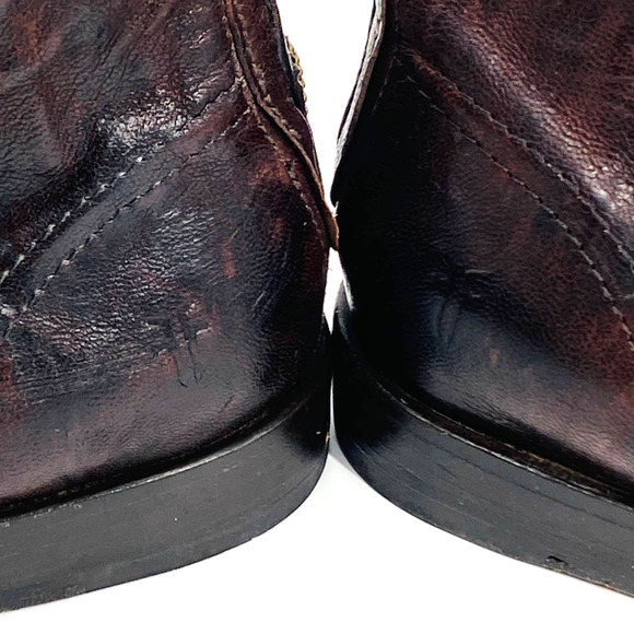 Frye Women's Phillip Military Zip Boot Dark Brown Leather Size 37 - Picture 5 of 10